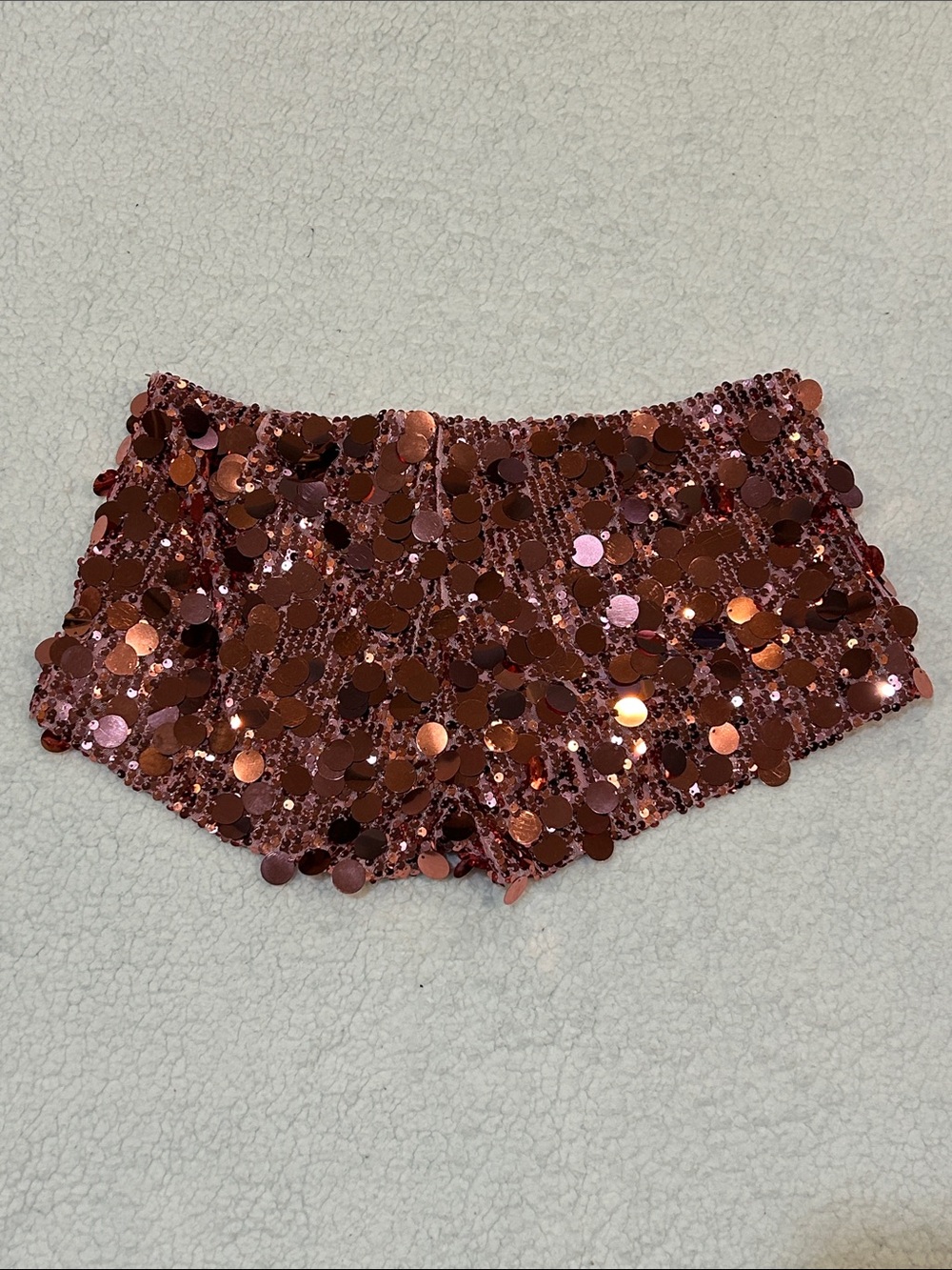 Edikted Sephira Sequin Micro Shorts Medium Light Pink Festival Glam Disco - Picture 2 of 13